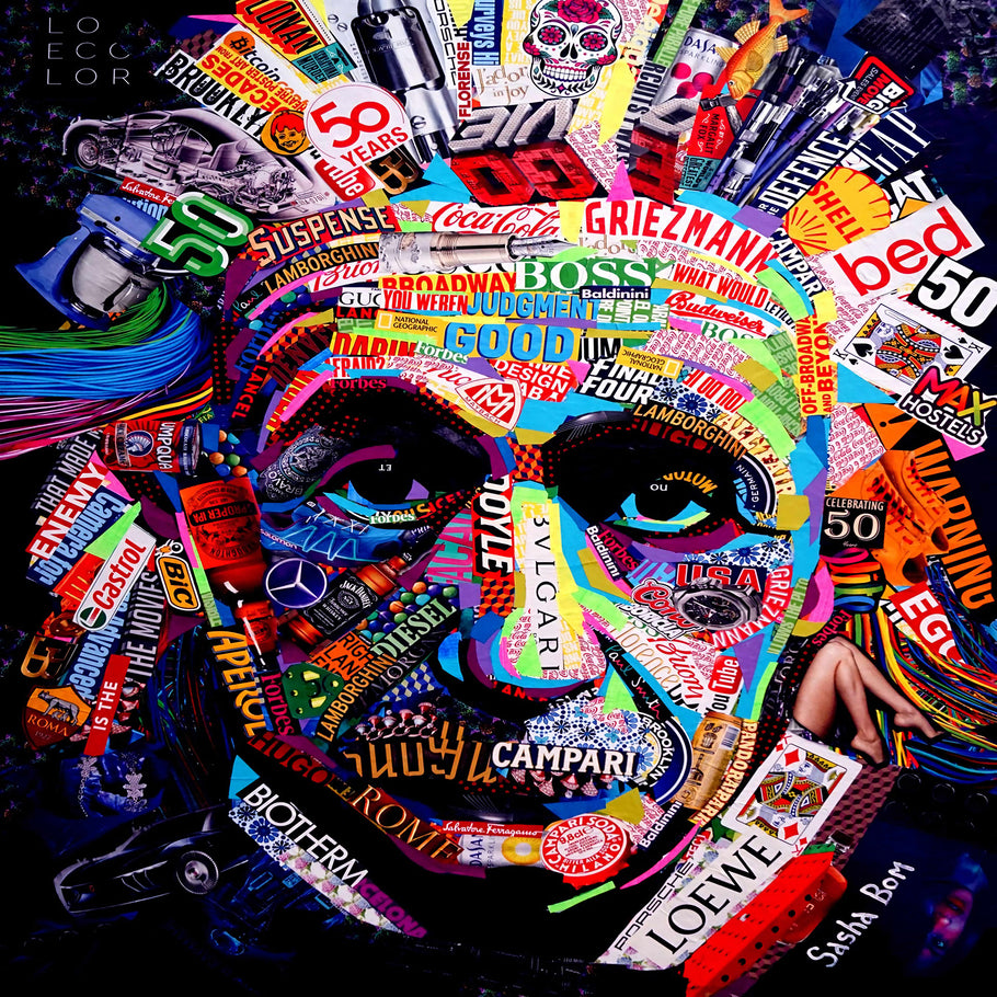 Leinwand Bilder Albert Einstein Pop Art Wandbilder -Hochwertiger Kunstdruck B8305