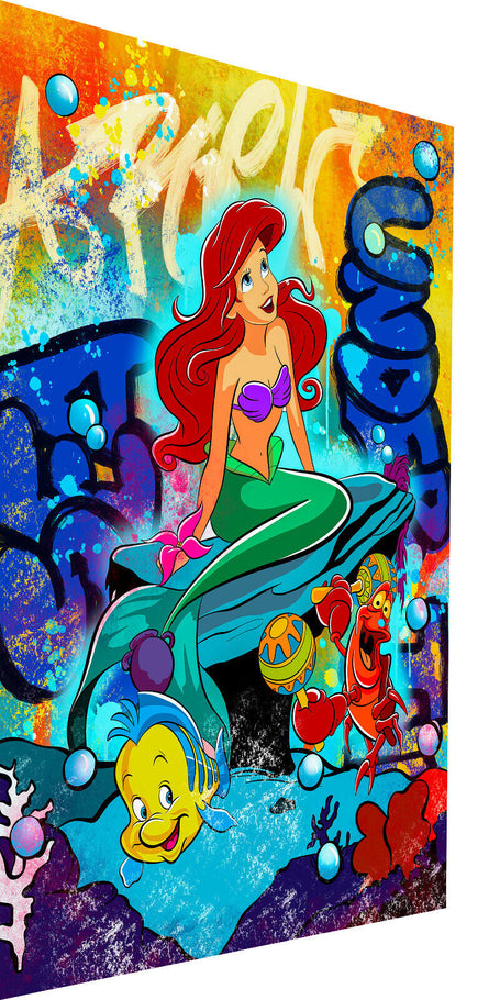 Leinwand Bilder Arielle Meerjungfrau Pop Art Wandbilder -Hochwertiger Kunstdruck B8444