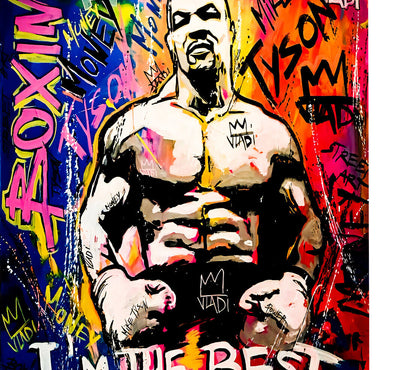 Leinwand Bilder  Boxer Mike Tyson Pop Art Wandbilder -Hochwertiger Kunstdruck B8374