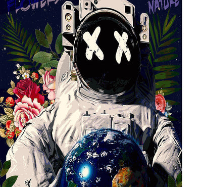 Leinwand Bilder Astronaut Love World Pop Art Wandbilder -Hochwertiger Kunstdruck B8474