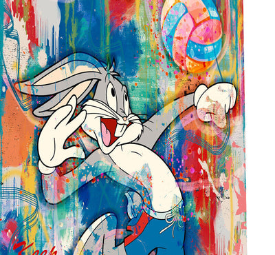 Leinwand Bilder Bugs Bunny Volleybal lPop Art Wandbilder Hochwertiger Kunstdruck B8457