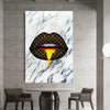 Leinwand Bilder Lippen Mamor Marke Pop Art Wandbilder -Hochwertiger Kunstdruck B8368
