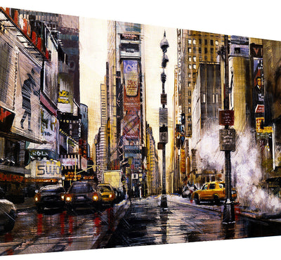Leinwand Bilder Abstrakt New York NYC Stadt Wandbilder -Hochwertiger Kunstdruck B8393