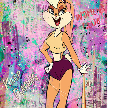 Leinwand Bilder Lola Bunny Burn Pop Art Wandbilder -Hochwertiger Kunstdruck B8480