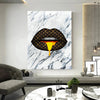 Leinwand Bilder Lippen Mamor Marke Pop Art Wandbilder -Hochwertiger Kunstdruck B8368