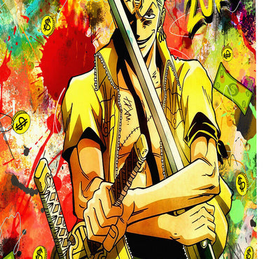 Leinwand Bilder One Piece Zoro Anime Wandbilder -Hochwertiger Kunstdruck B8410