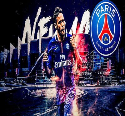 Leinwand Bilder Wandbilder Sport Fußball Neymar Paris -Hochwertiger Kunstdruck A3220
