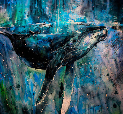 Leinwand Wal Abstrakt Meerestier Bilder Wandbilder - Hochwertiger Kunstdruck A3524