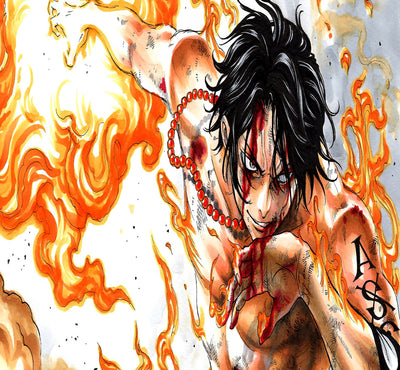 Leinwand Bilder One Piece Ace Anime Wandbilder XXL - Hochwertiger Kunstdruck A3722