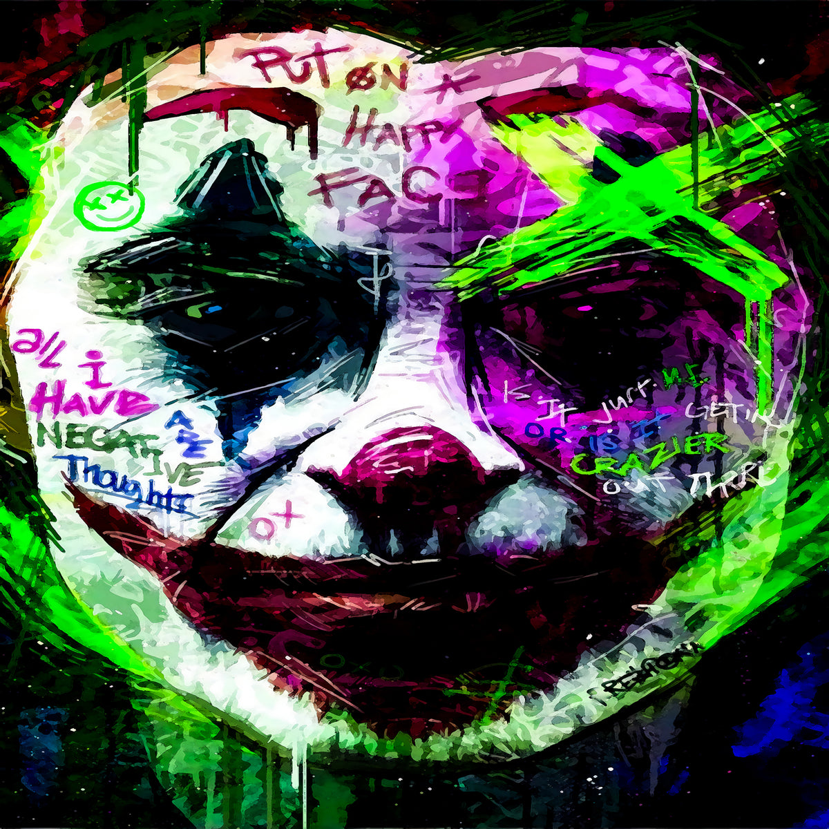 Leinwand Bilder Abstrakt Joker Clown Wandbilder-Hochwertiger Kunstdruc –  Magic Canvas Art