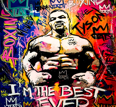 Leinwand Bilder  Boxer Mike Tyson Pop Art Wandbilder -Hochwertiger Kunstdruck B8374