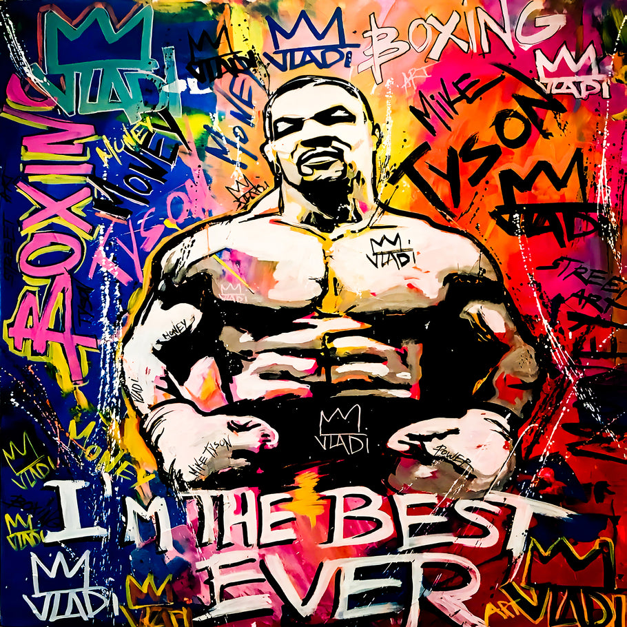 Leinwand Bilder  Boxer Mike Tyson Pop Art Wandbilder -Hochwertiger Kunstdruck B8374