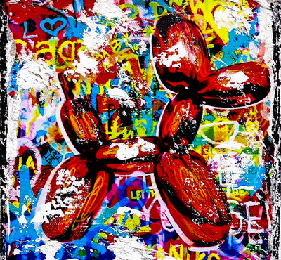 Leinwand Bilder Balloon Dog  Hund Pop Art Wandbilder -Hochwertiger Kunstdruck B8377