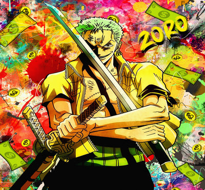 Leinwand Bilder One Piece Zoro Anime Wandbilder -Hochwertiger Kunstdruck B8410