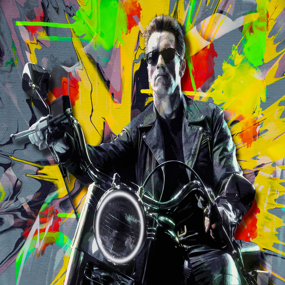 Leinwand Bilder Arnold Schwarzenegger Pop Art Wandbilder-Hochwertiger Kunstdruck B8459