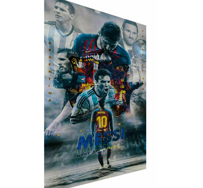 Fußball Lionel Messi FC Barcelona Leinwand Wandbilder - Hochwertiger Kunstdruck P5288