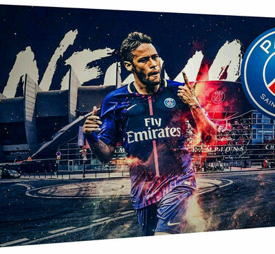 Leinwand Bilder Wandbilder Sport Fußball Neymar Paris -Hochwertiger Kunstdruck A3220