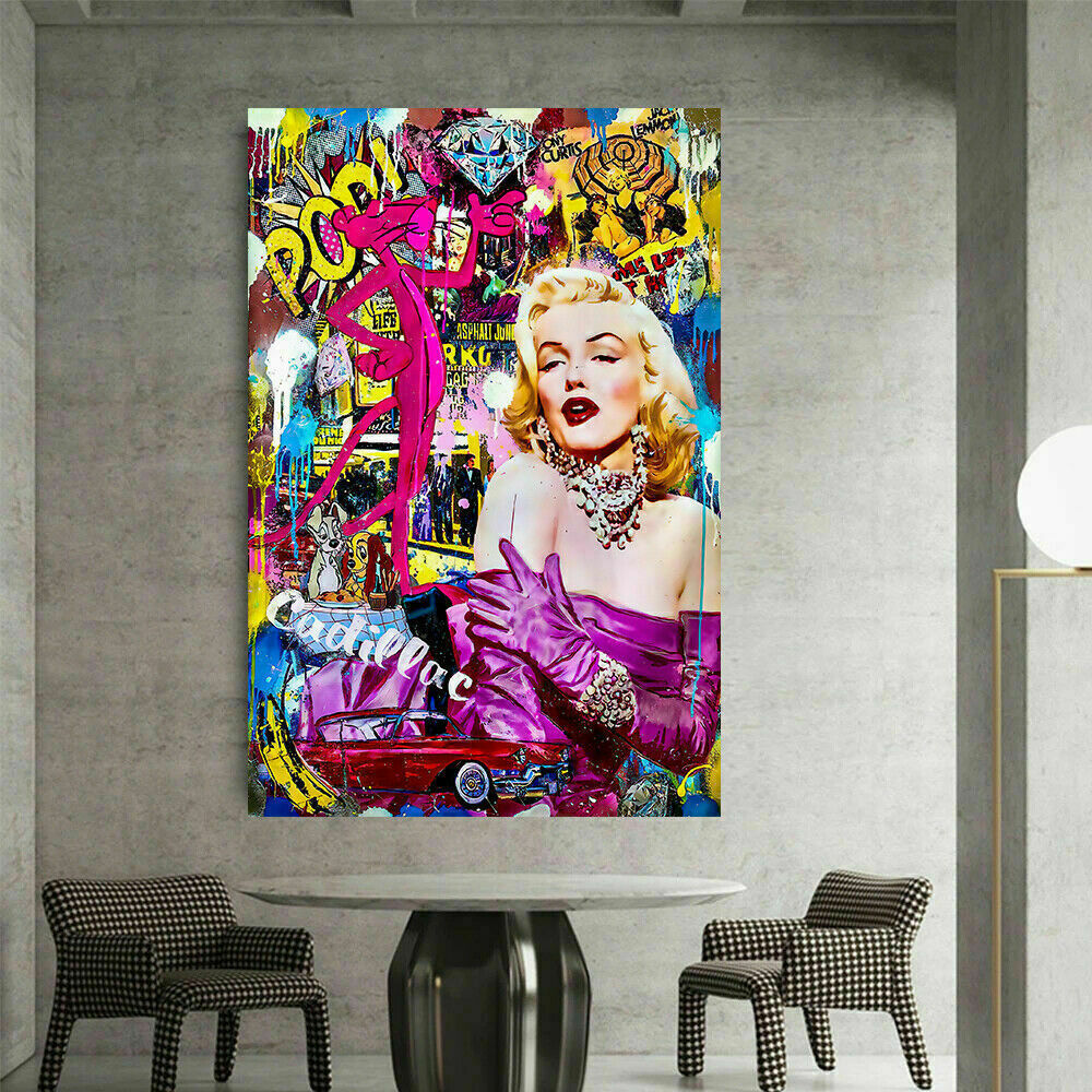 Pop Art Marilyn Monroe Leinwand Bilder Wandbilder - Hochwertiger Kunstdruck B8162