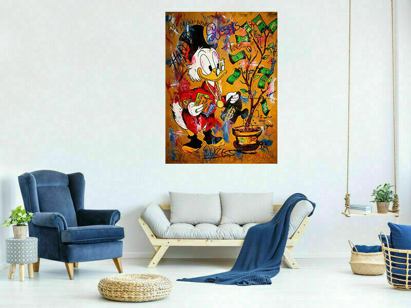Leinwand Bilder Dagobert Duck Pop Art Wandbilder - Hochwertiger Kunstdruck B8302