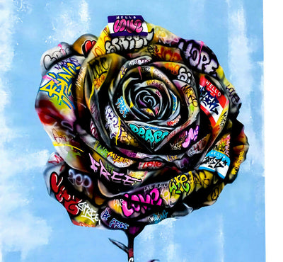 Abstrakt Rose Blumen Leinwand Bilder Wandbilder - Hochwertiger Kunstdruck B8046