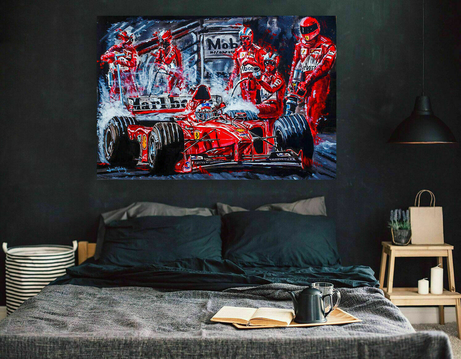 Leinwand Michael Schumacher F1 Abstrakt  Wandbilder - Hochwertiger Kunstdruck A3540