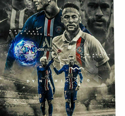 Leinwand Bilder Wandbilder Sport Fußball Mbappe Neymar - Hochwertiger Kunstdruck A3229