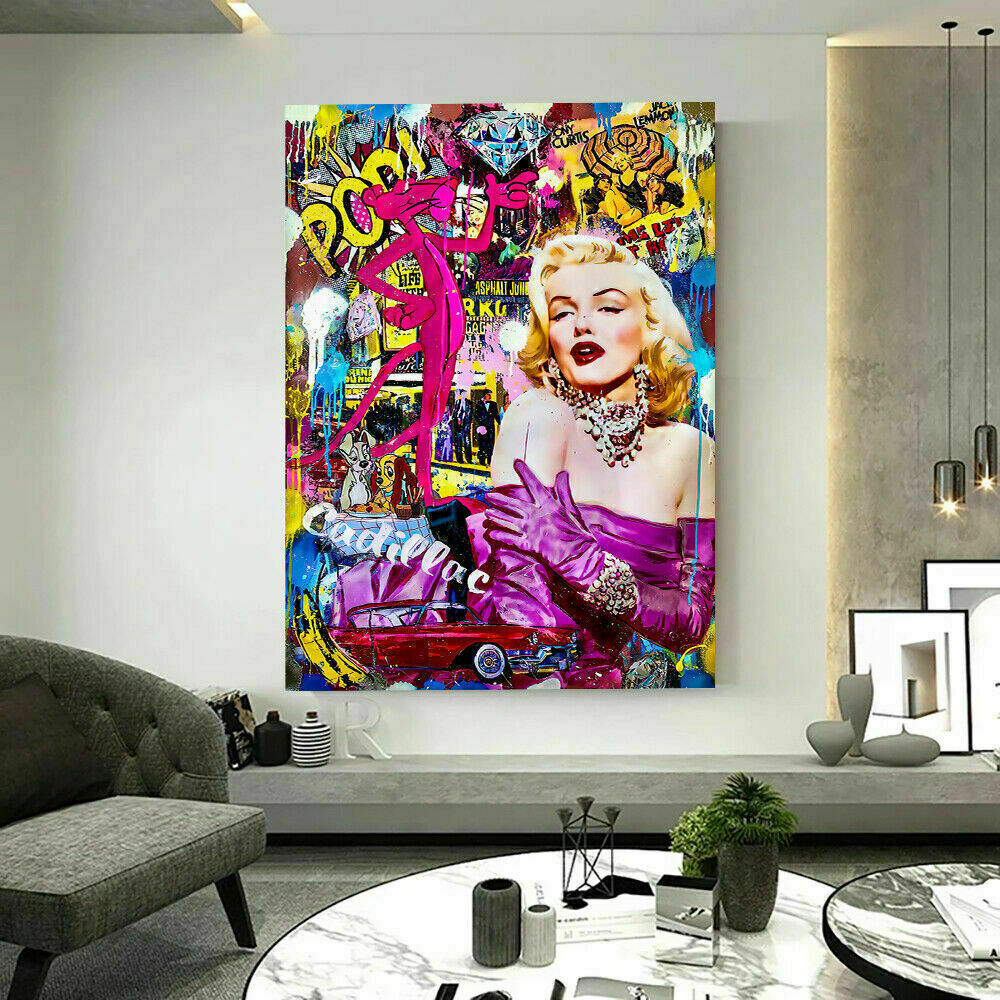 Pop Art Marilyn Monroe Leinwand Bilder Wandbilder - Hochwertiger Kunstdruck B8162