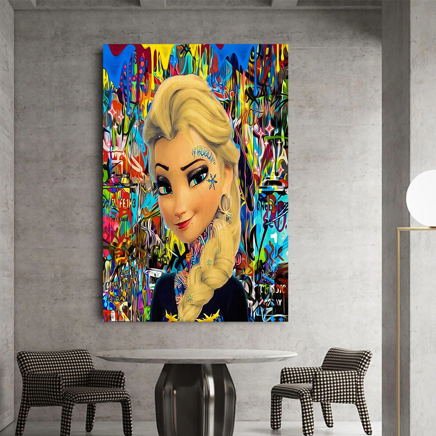 Leinwand Bilder Eiskönigin Elsa Pop Art Wandbilder - Hochwertiger Kunstdruck B8208