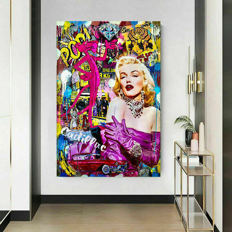 Pop Art Marilyn Monroe Leinwand Bilder Wandbilder - Hochwertiger Kunstdruck B8162