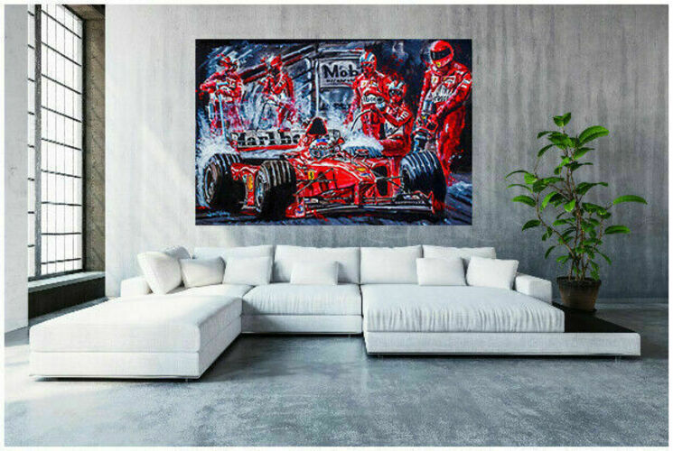 Leinwand Michael Schumacher F1 Abstrakt  Wandbilder - Hochwertiger Kunstdruck A3540