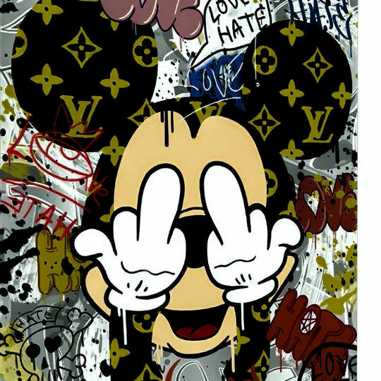 Pop Art Micky Maus Funny Leinwand Bilder Wandbilder - Hochwertiger Kunstdruck B8300