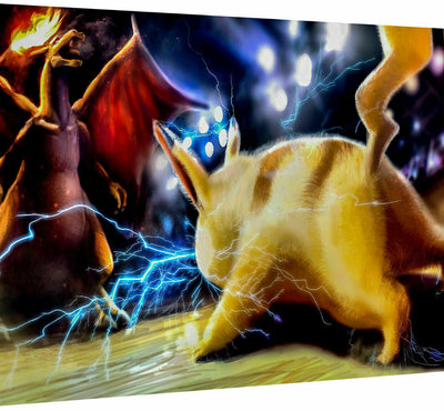 Leinwand Pokemon Pikachu  Anime Bilder Wandbilder - Hochwertiger Kunstdruck A3777