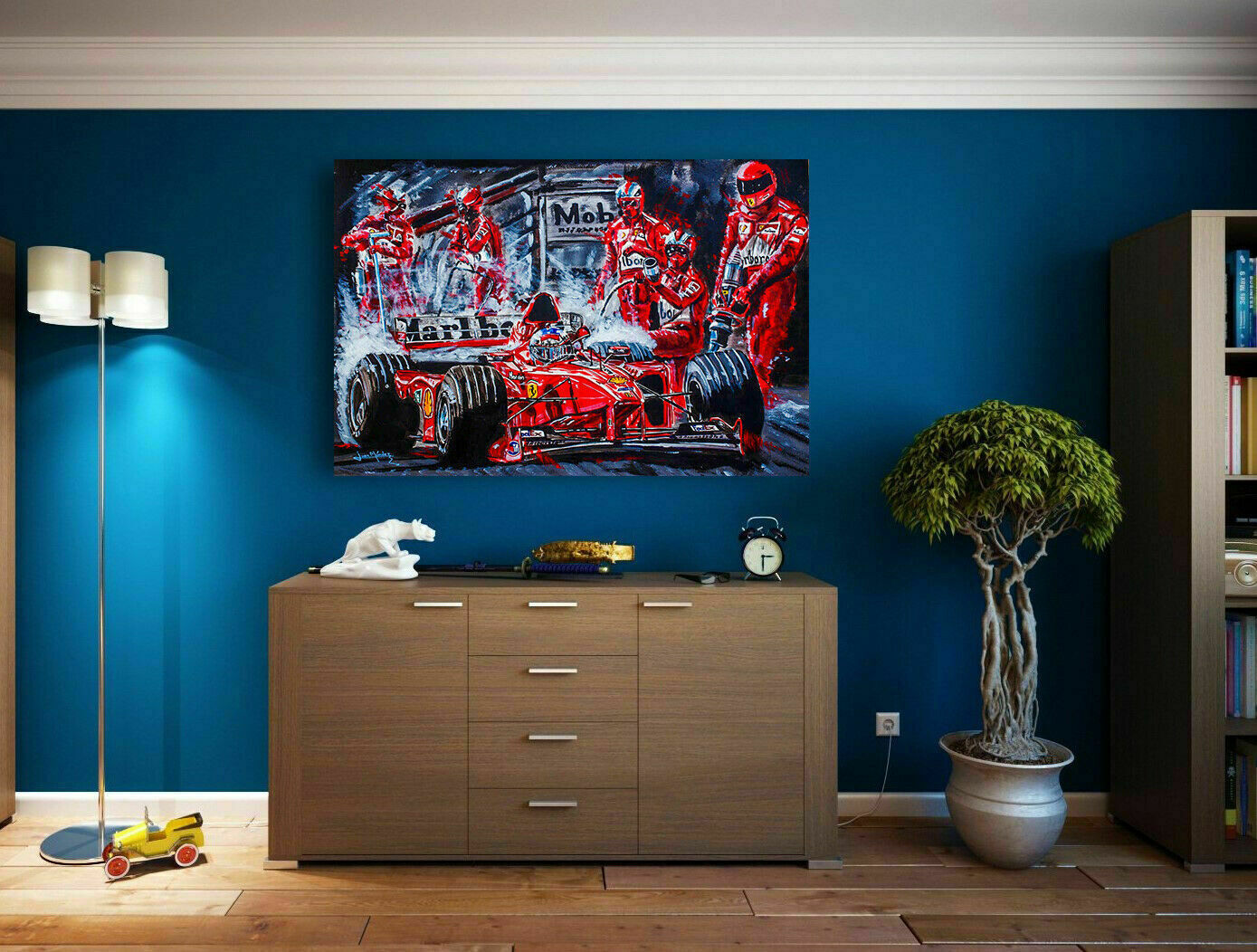 Leinwand Michael Schumacher F1 Abstrakt  Wandbilder - Hochwertiger Kunstdruck A3540