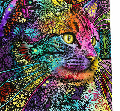 Leinwand Abstrakte Katze Tiere Kunst  Bilder Wandbilder -Hochwertiger Kunstdruck P5300