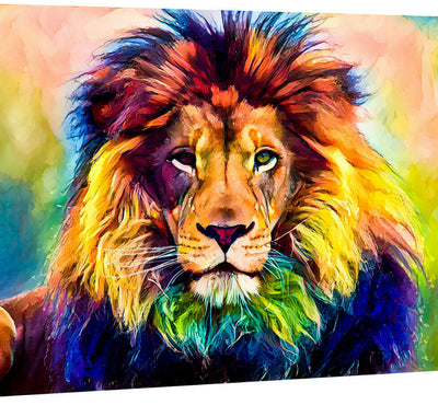 Leinwand Abstrakt Löwe Lion Tiere Bilder Wandbilder - Hochwertiger Kunstdruck A3625