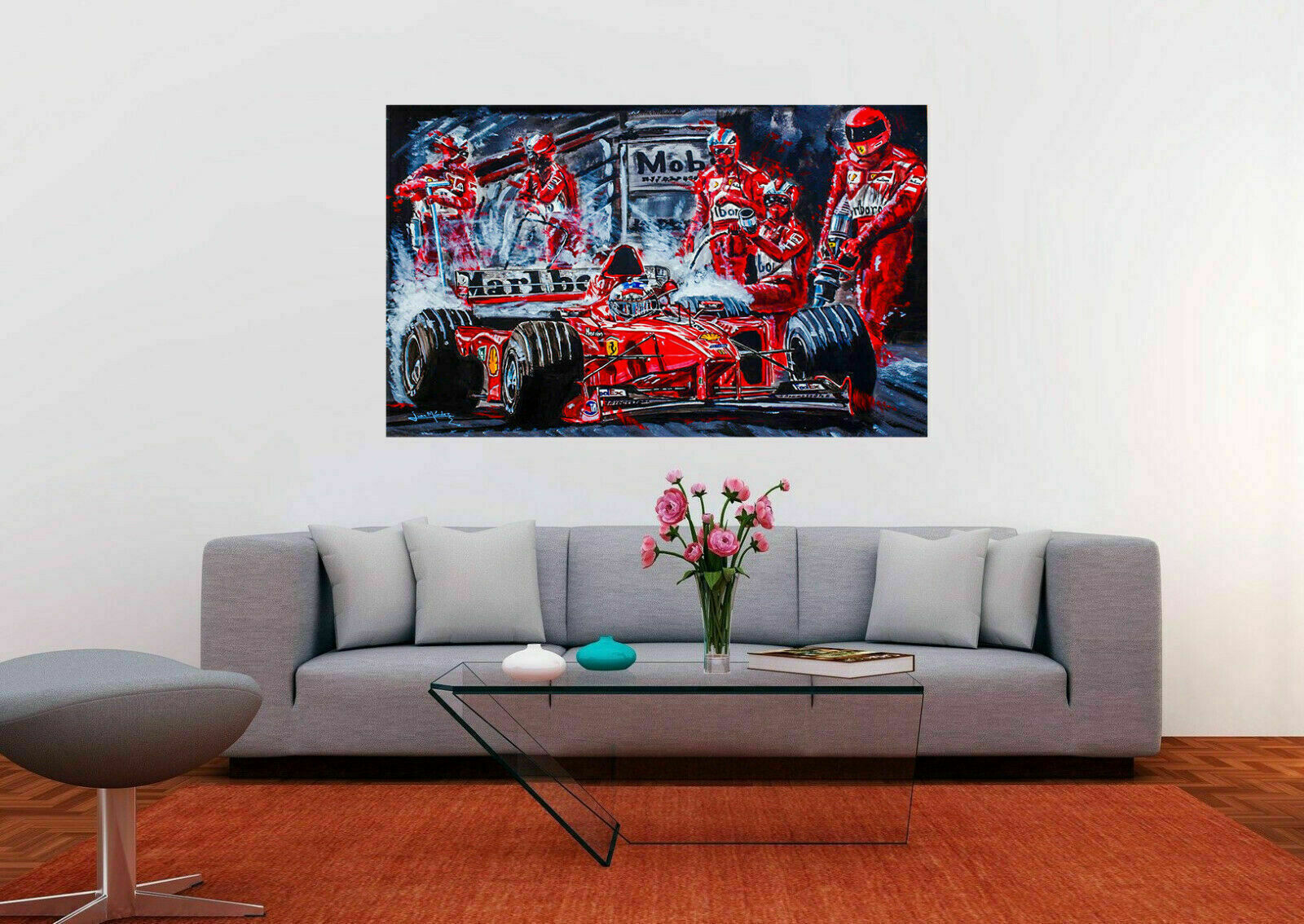 Leinwand Michael Schumacher F1 Abstrakt  Wandbilder - Hochwertiger Kunstdruck A3540