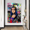 Leinwand Bilder Mona Lisa Graffiti  Pop Art Wandbilder -Hochwertiger Kunstdruck B8488