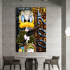 Leinwand Bilder Dagobert Duck 007 Pop Art Wandbilder -Hochwertiger Kunstdruck B8418