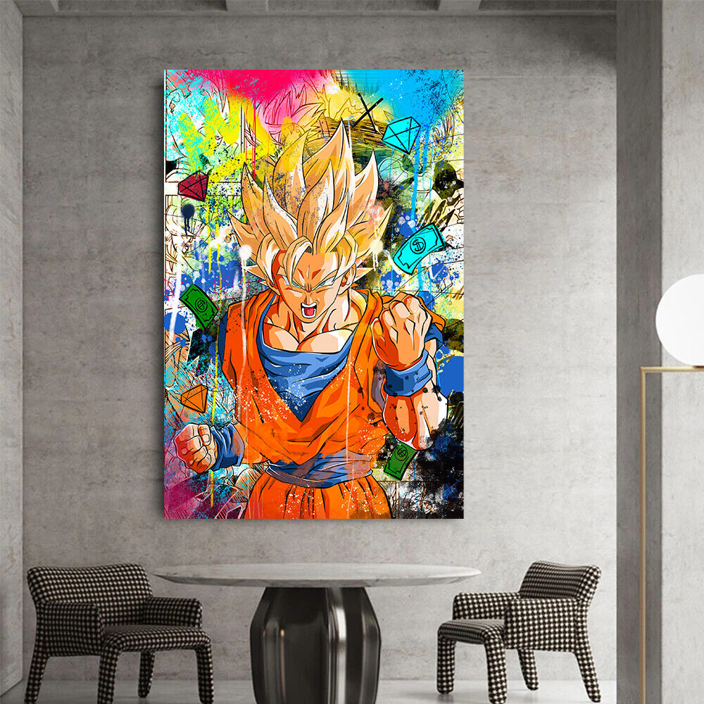 Leinwand Bilder Dragon Ball Z Goku PopArt Wandbilder -Hochwertiger Kunstdruck B8455