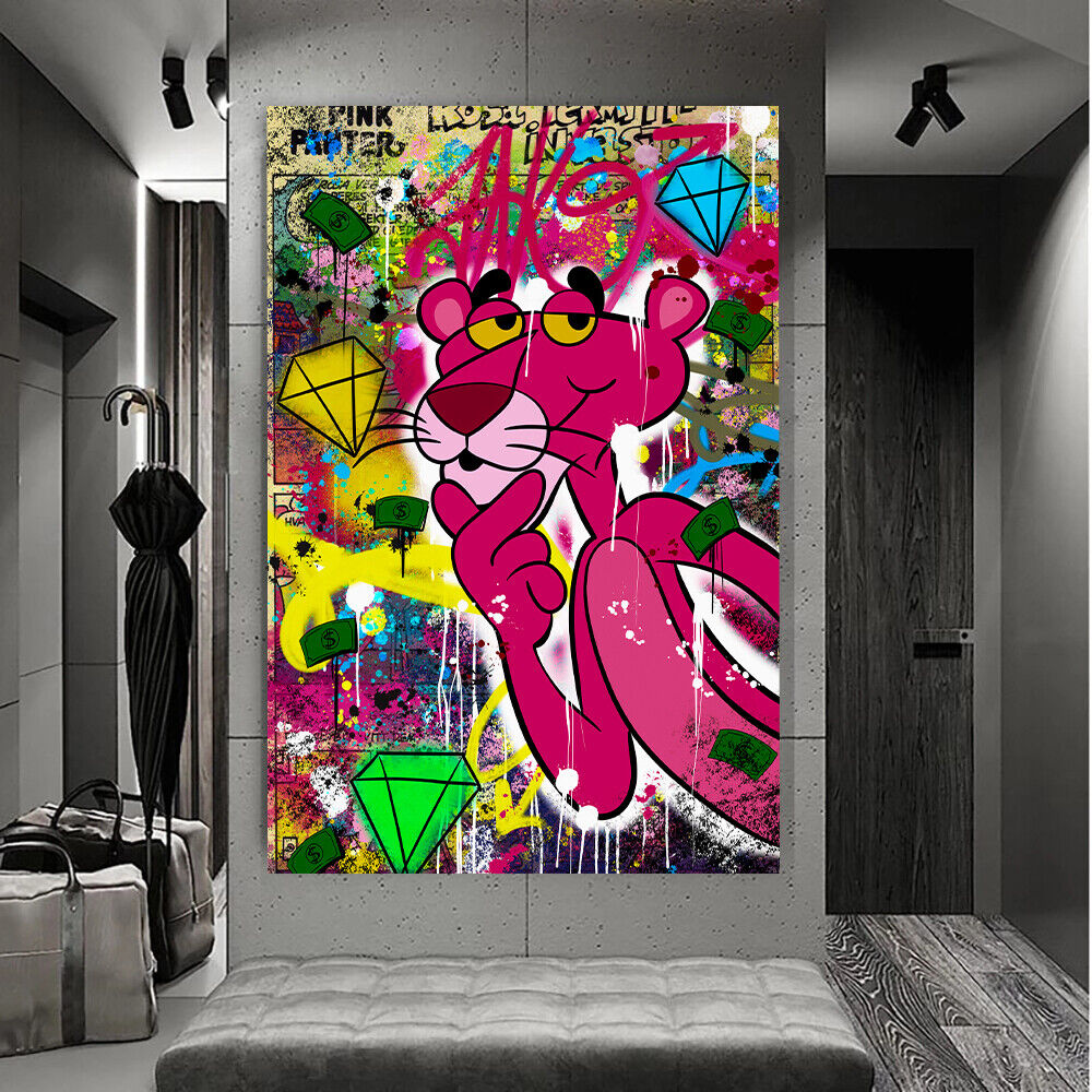 Leinwand Bilder Panther Denker Pop Art Wandbilder -Hochwertiger Kunstdruck B8492