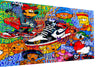 Leinwand Bilder Pop Art Micky Duck Garfield  Wandbilder -Hochwertiger Kunstdruck B8339