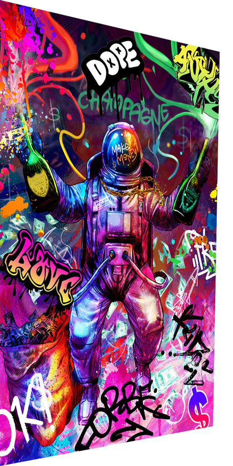 Leinwand Bilder Weltall Astronaut  PopArt Wandbilder -Hochwertiger Kunstdruck B8453