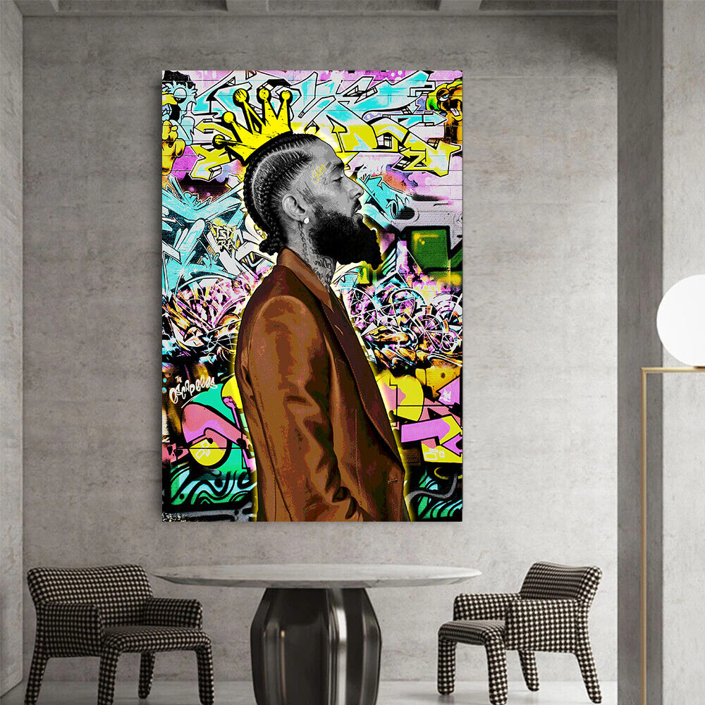 Leinwand Bilder Nipsey Hussle Rapper Pop Art Wandbilder -Hochwertiger Kunstdruck B8466