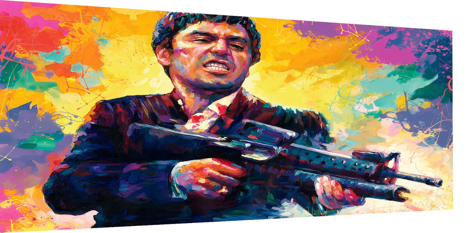 Leinwand Bilder Tony Montana Pop Art Wandbilder -Hochwertiger Kunstdruck B8465