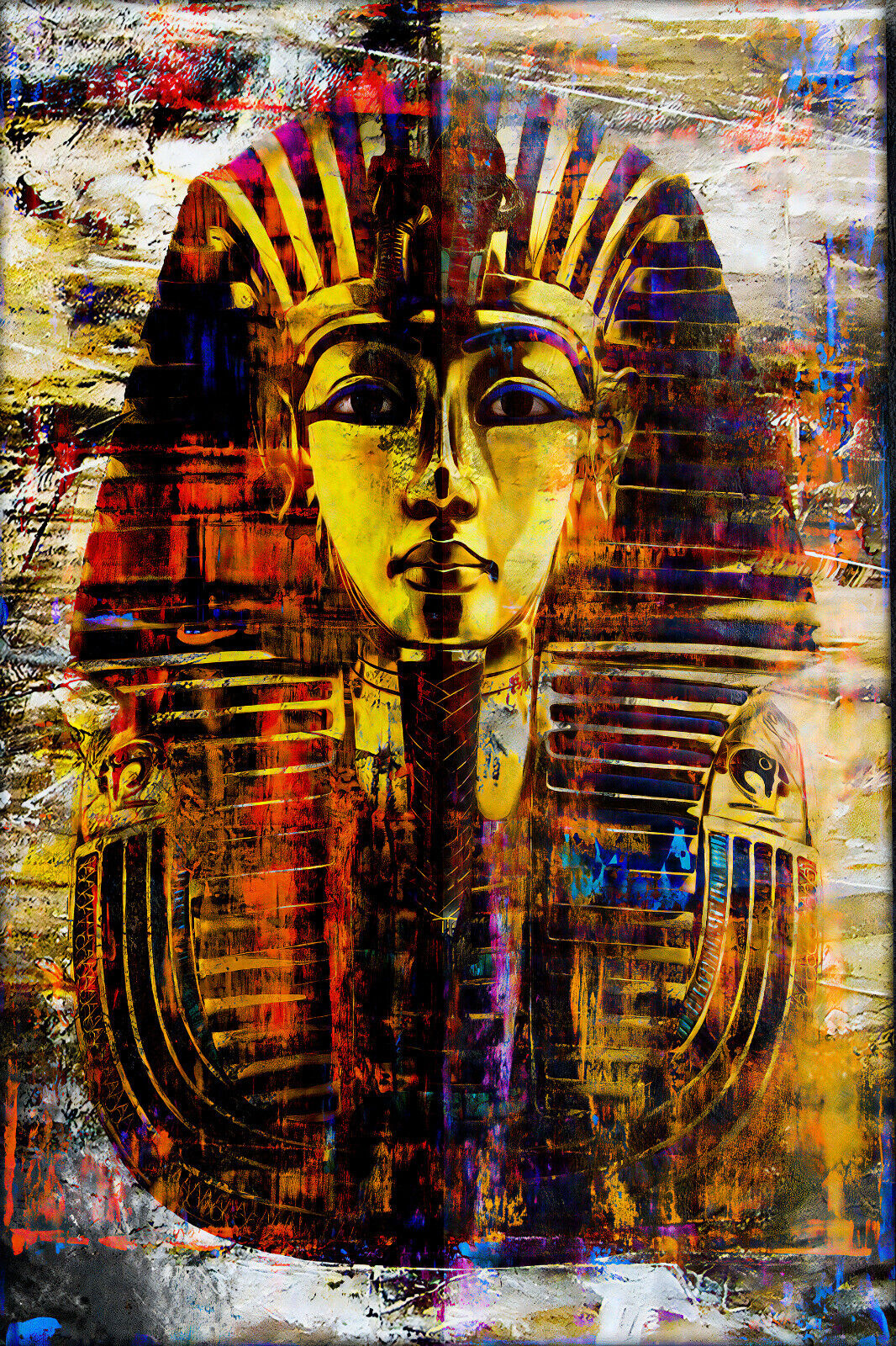 Leinwand Bilder Pharao Ägypten Pop Art Wandbilder -Hochwertiger Kunstdruck B8380