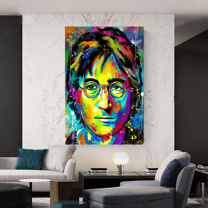 Leinwand Bilder John Lennon Beatles Abstrakt Wandbilder -Hochwertiger Kunstdruck B8448