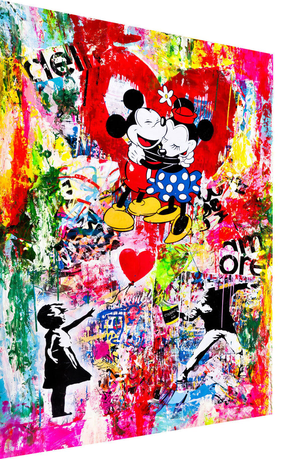 Leinwand Bilder Micky Minnie Pop Art Wandbilder-Hochwertiger Kunstdruck B8330