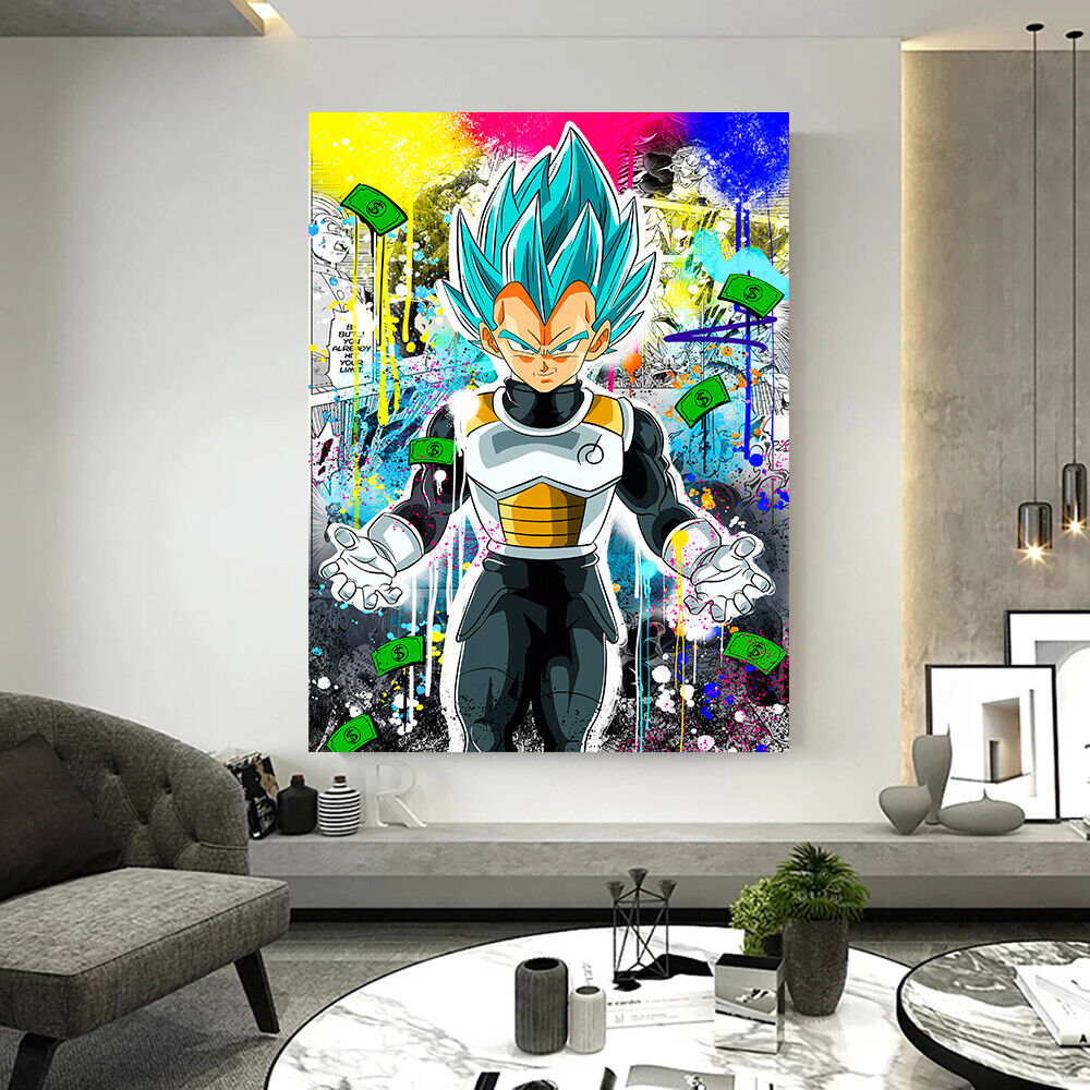 Leinwand Bilder Dragon Ball Vegeta Pop Art Wandbilder -Hochwertiger Kunstdruck B8496