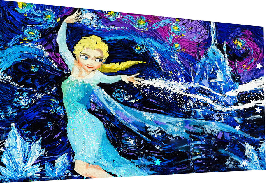 Leinwand Bilder Frozen Elsa  Eis Pop Art Wandbilder -Hochwertiger Kunstdruck B8371