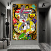 Leinwand Bilder Bugs Bunny Dollar  Pop Art Wandbilder -Hochwertiger Kunstdruck B8478